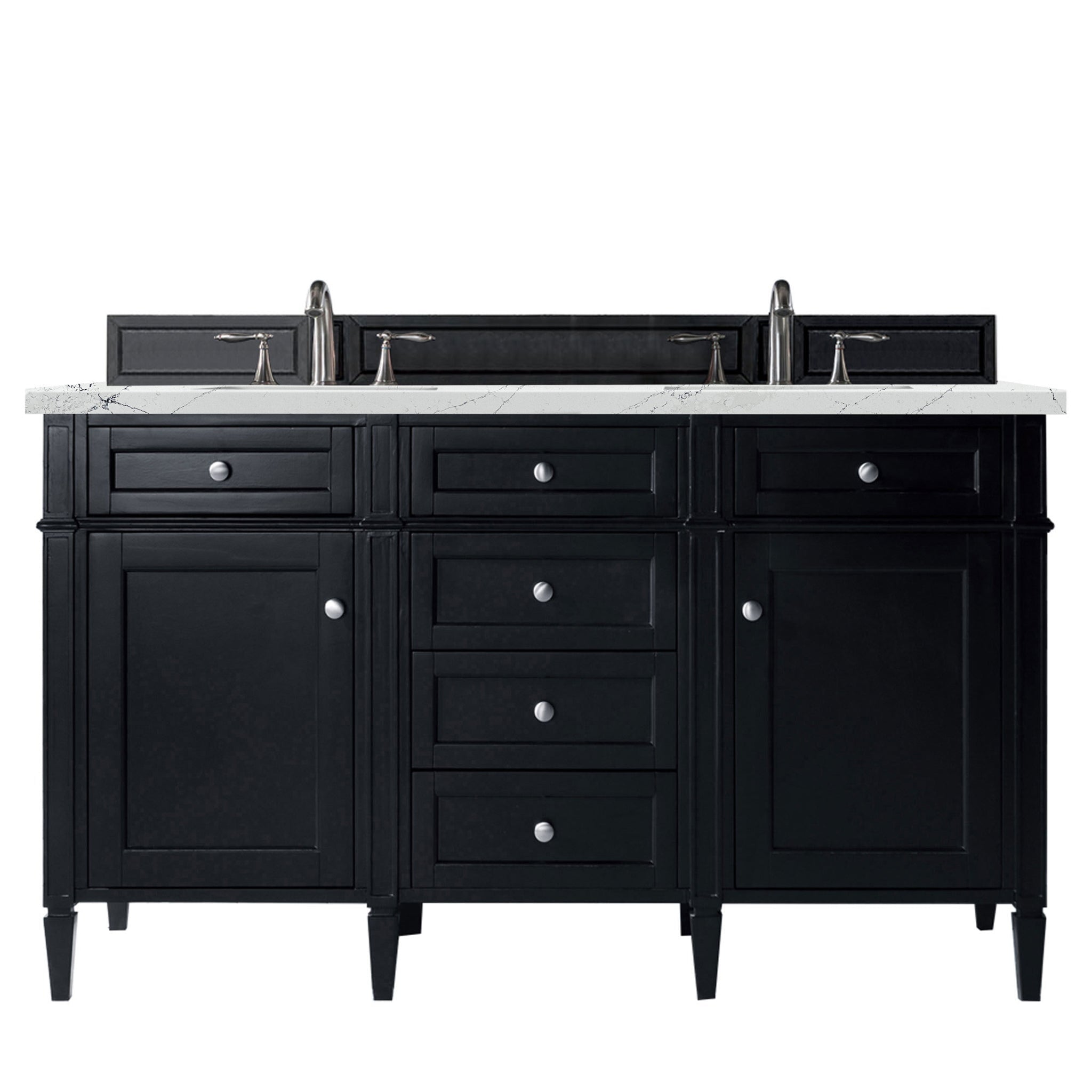 James Martin Vanities - Brittany 60" Double Bathroom Vanity in Black Onyx - 650 - V60D - BKO - 3ENC - Home Luxury USA