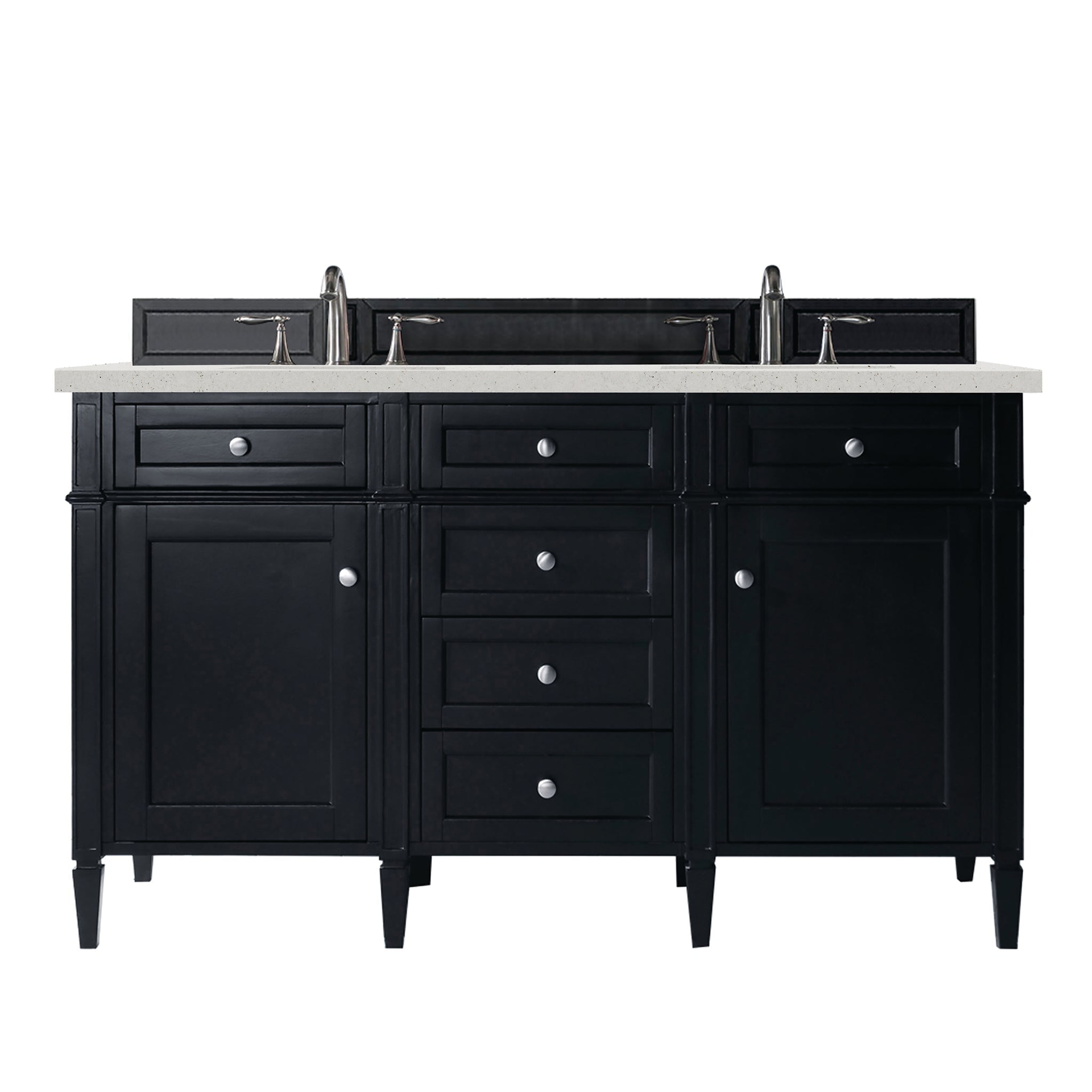 James Martin Vanities - Brittany 60" Double Bathroom Vanity in Black Onyx - 650 - V60D - BKO - 3LDL - Home Luxury USA