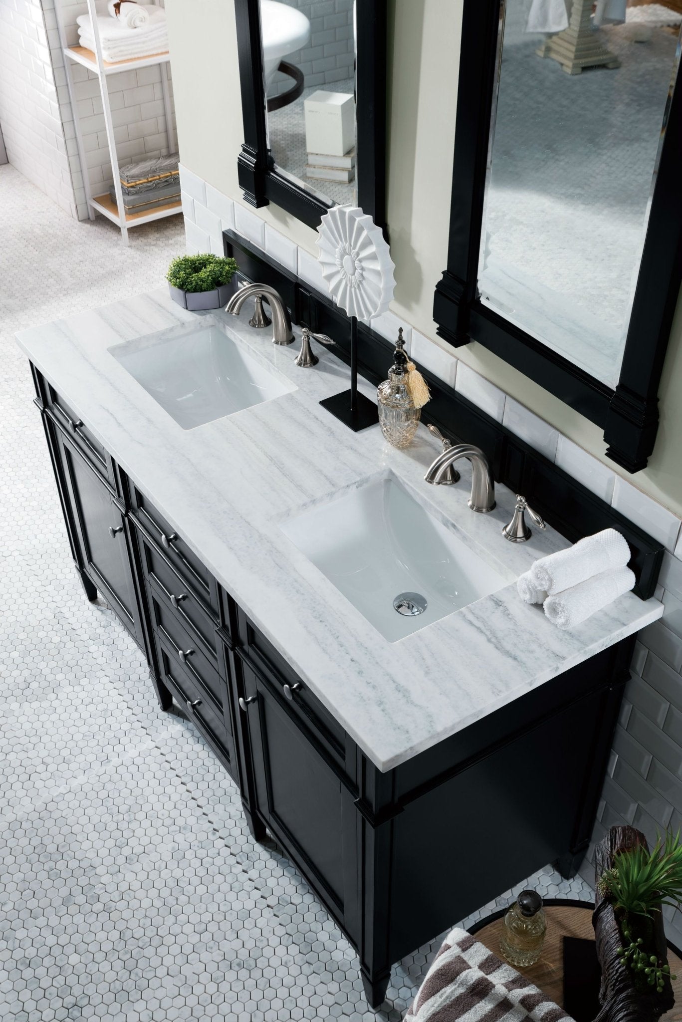 James Martin Vanities - Brittany 60" Double Bathroom Vanity in Black Onyx - 650 - V60D - BKO - Home Luxury USA