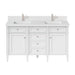 James Martin Vanities - Brittany 60" Double Bathroom Vanity in Bright White - 655 - V60D - BW - 1WZ - Home Luxury USA