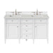 James Martin Vanities - Brittany 60" Double Bathroom Vanity in Bright White - 655 - V60D - BW - 3LDL - Home Luxury USA