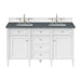 James Martin Vanities - Brittany 60" Double Bathroom Vanity in Bright White - 655 - V60D - BW - 3PBL - Home Luxury USA