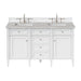 James Martin Vanities - Brittany 60" Double Bathroom Vanity in Bright White - 655 - V60D - BW - 3VSL - Home Luxury USA