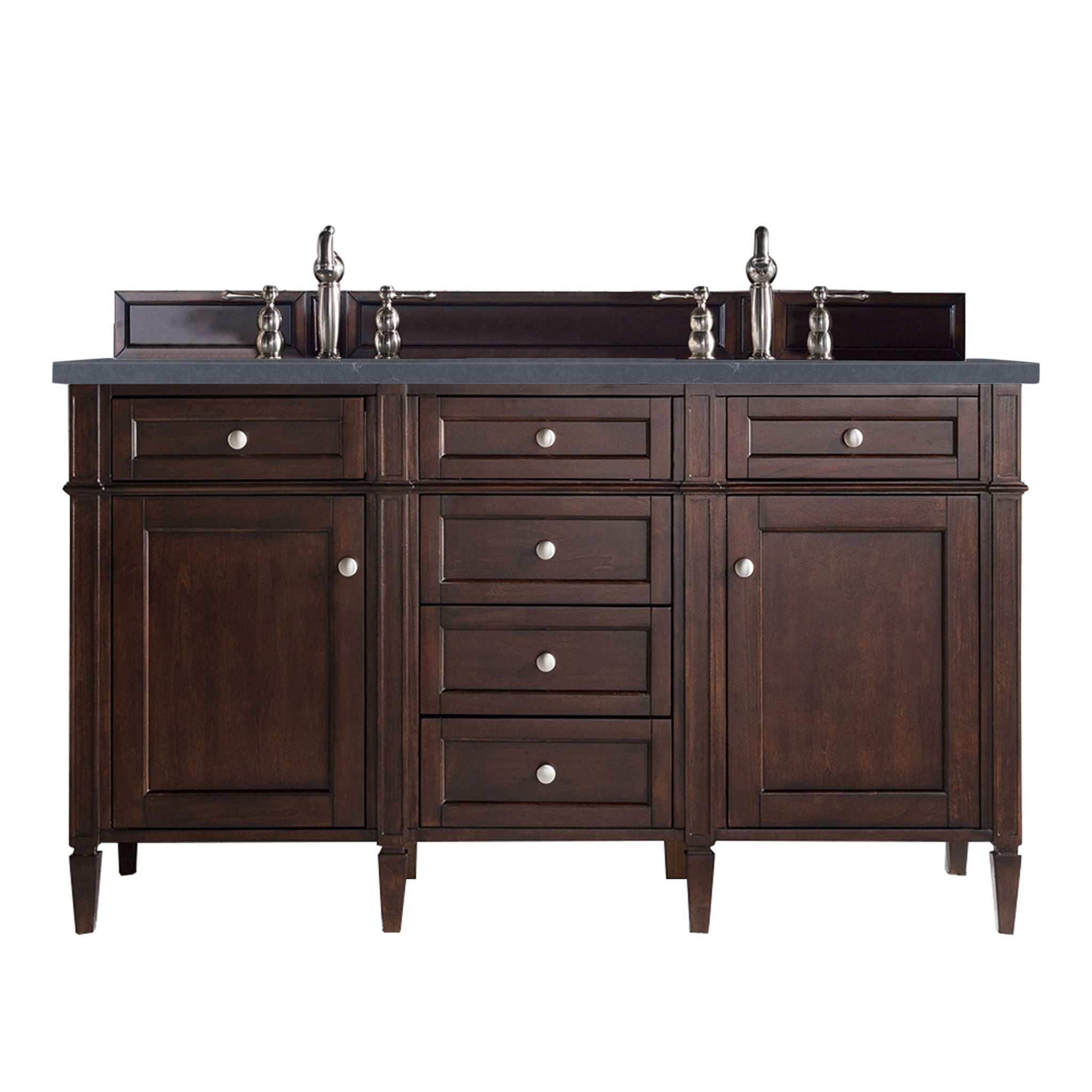 James Martin Vanities - Brittany 60" Double Bathroom Vanity in Burnished Mahogany - 650 - V60D - BNM - 3CSP - Home Luxury USA