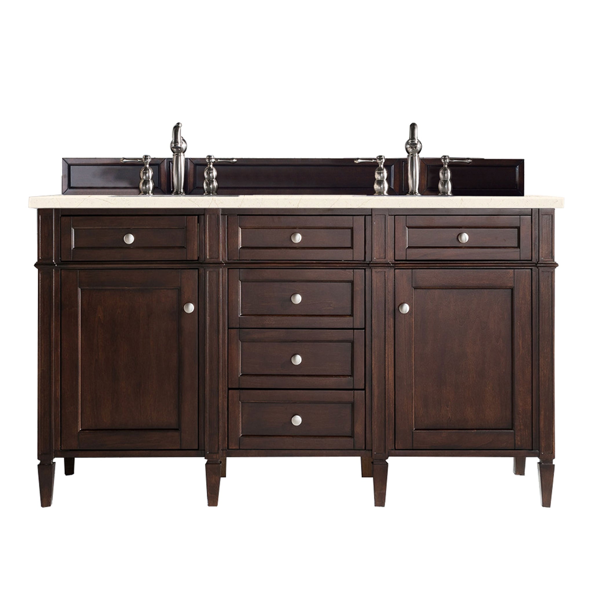 James Martin Vanities - Brittany 60" Double Bathroom Vanity in Burnished Mahogany - 650 - V60D - BNM - 3EMR - Home Luxury USA