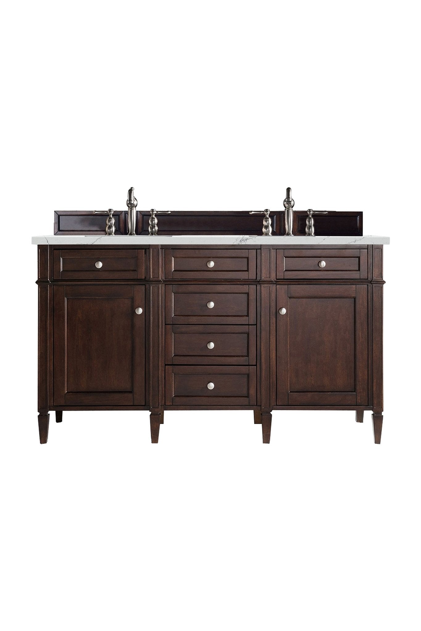 James Martin Vanities - Brittany 60" Double Bathroom Vanity in Burnished Mahogany - 650 - V60D - BNM - 3ENC - Home Luxury USA