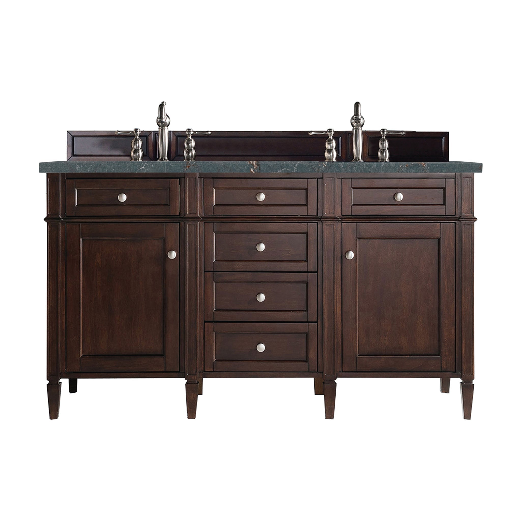 James Martin Vanities - Brittany 60" Double Bathroom Vanity in Burnished Mahogany - 650 - V60D - BNM - 3PBL - Home Luxury USA