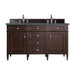 James Martin Vanities - Brittany 60" Double Bathroom Vanity in Burnished Mahogany - 650 - V60D - BNM - 3PBL - Home Luxury USA