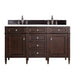 James Martin Vanities - Brittany 60" Double Bathroom Vanity in Burnished Mahogany - 650 - V60D - BNM - 3WZ - Home Luxury USA