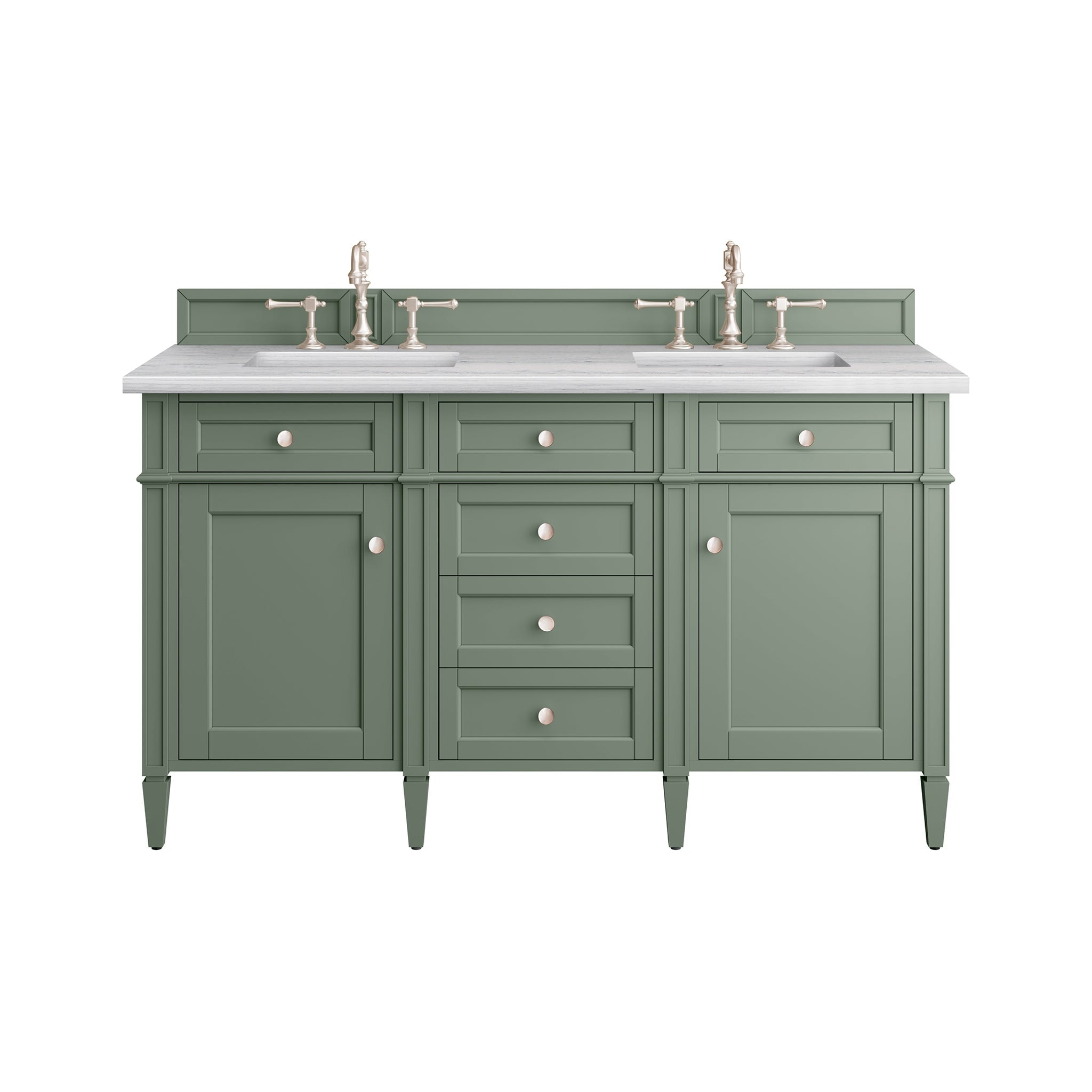 James Martin Vanities - Brittany 60" Double Bathroom Vanity in Smokey Celadon - 650 - V60D - SC - Home Luxury USA