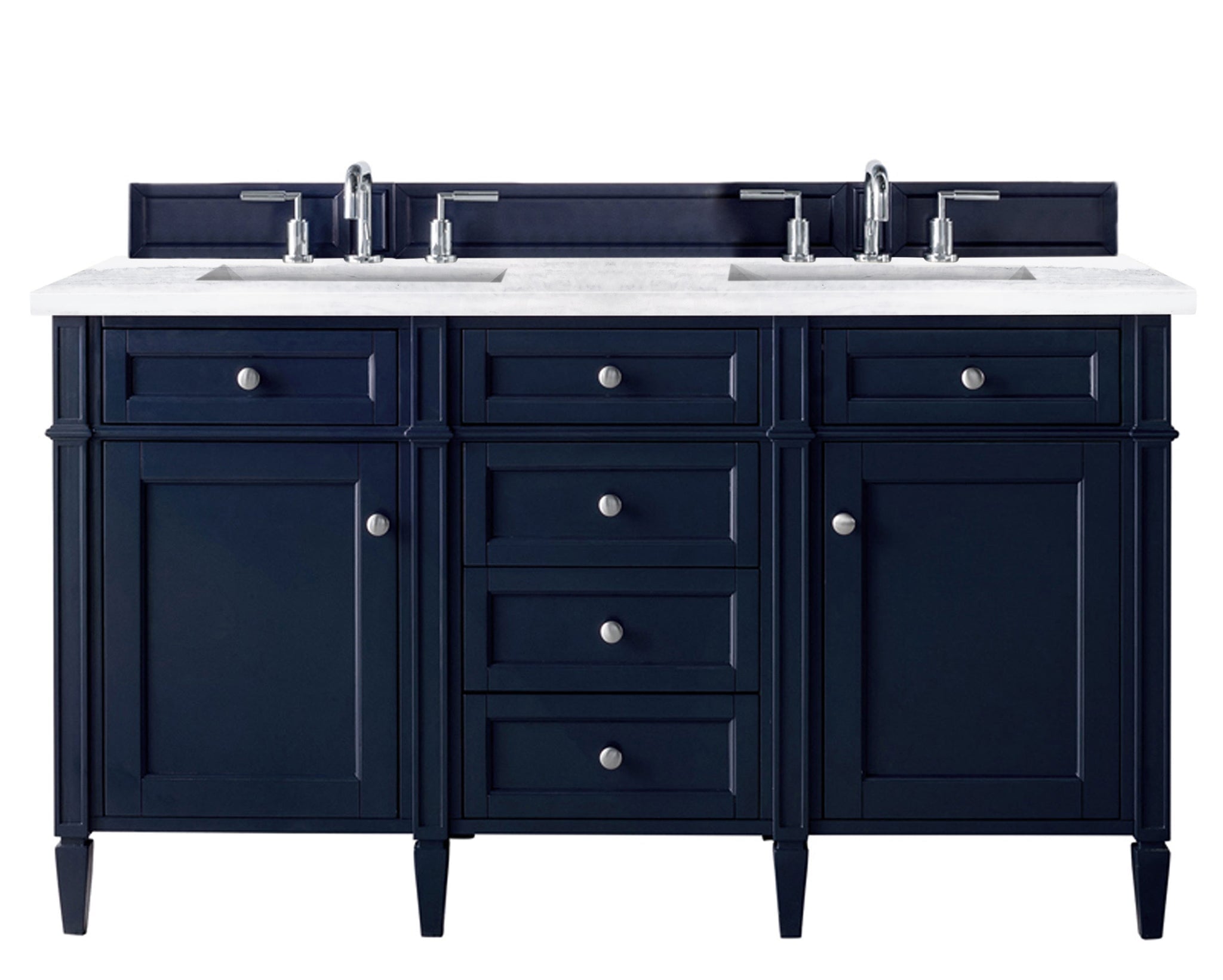 James Martin Vanities - Brittany 60" Double Bathroom Vanity in Victory Blue - 650 - V60D - VBL - 3AF - Home Luxury USA