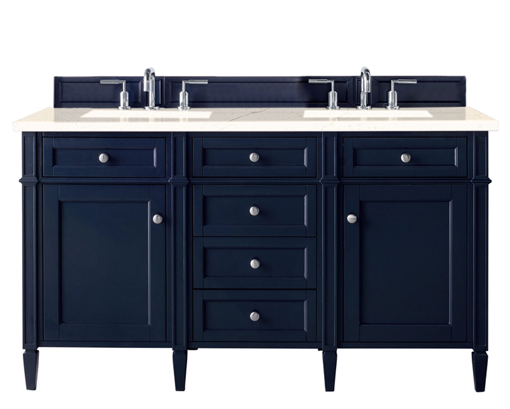 James Martin Vanities - Brittany 60" Double Bathroom Vanity in Victory Blue - 650 - V60D - VBL - 3CAR - Home Luxury USA