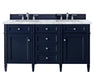 James Martin Vanities - Brittany 60" Double Bathroom Vanity in Victory Blue - 650 - V60D - VBL - 3CAR - Home Luxury USA