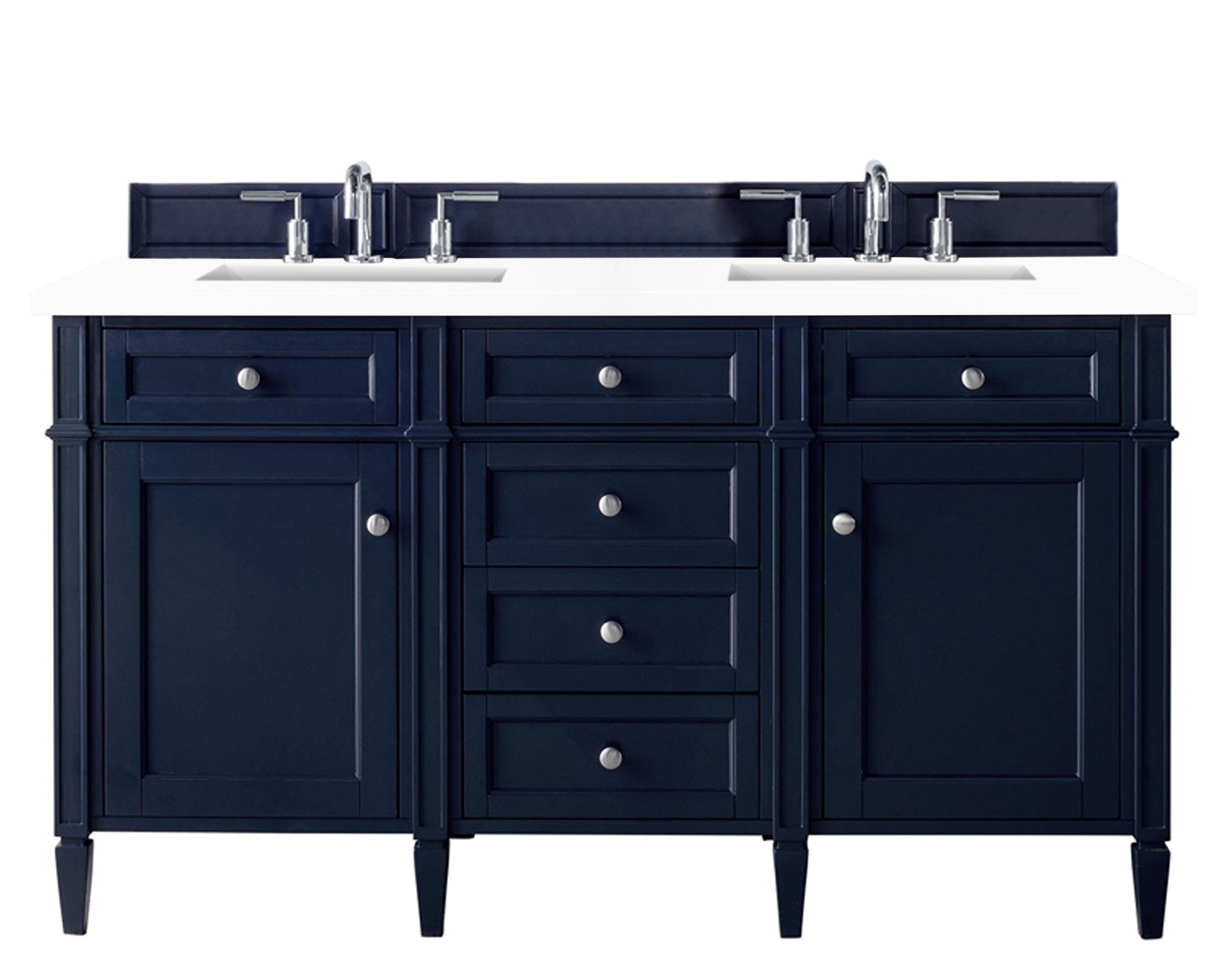 James Martin Vanities - Brittany 60" Double Bathroom Vanity in Victory Blue - 650 - V60D - VBL - 3WZ - Home Luxury USA