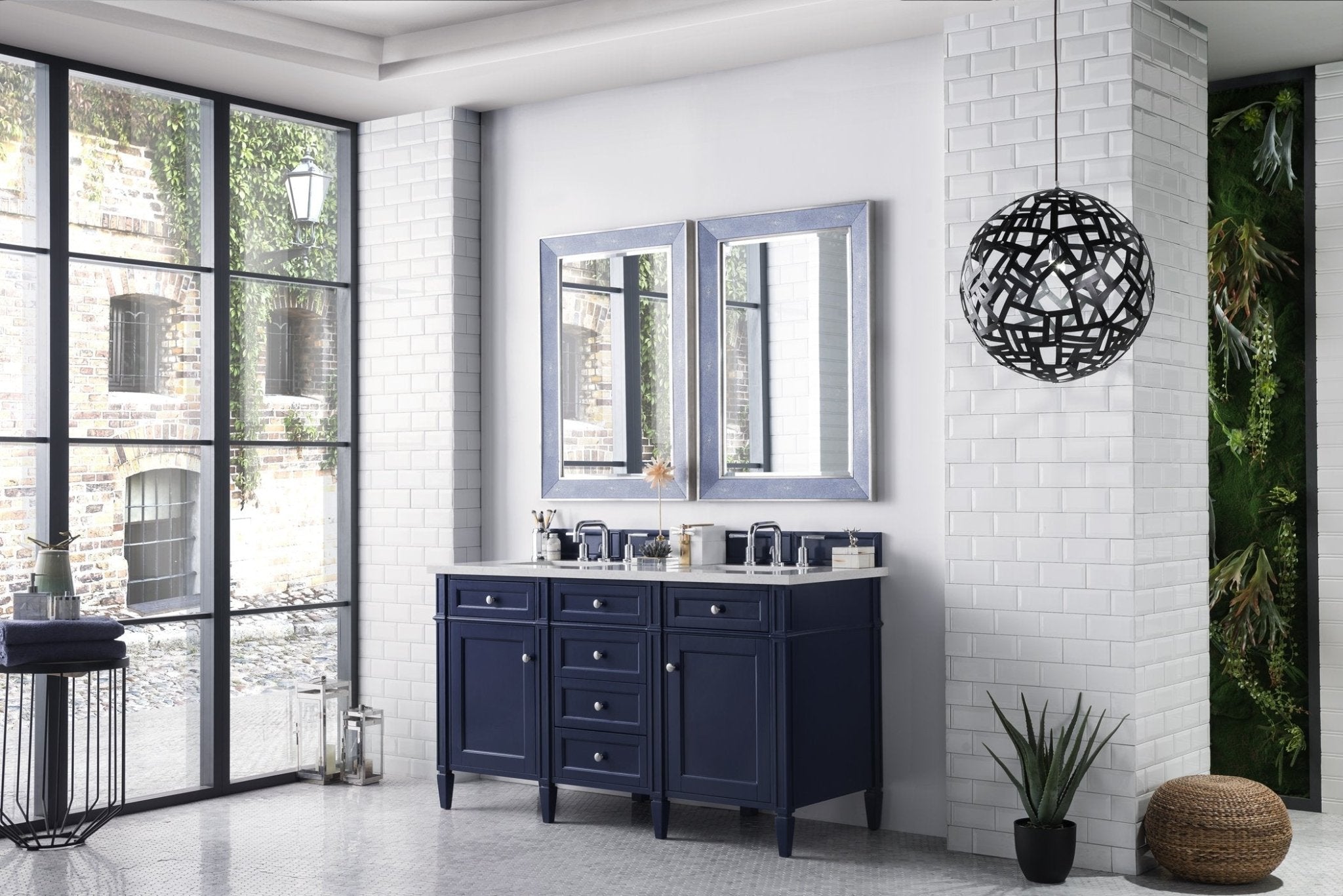 James Martin Vanities - Brittany 60" Double Bathroom Vanity in Victory Blue - 650 - V60D - VBL - Home Luxury USA