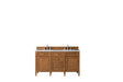 James Martin Vanities - Brittany 60" Double Vanity Cabinet in Saddle Brown - 650 - V60D - SBR - 3CAR - Home Luxury USA