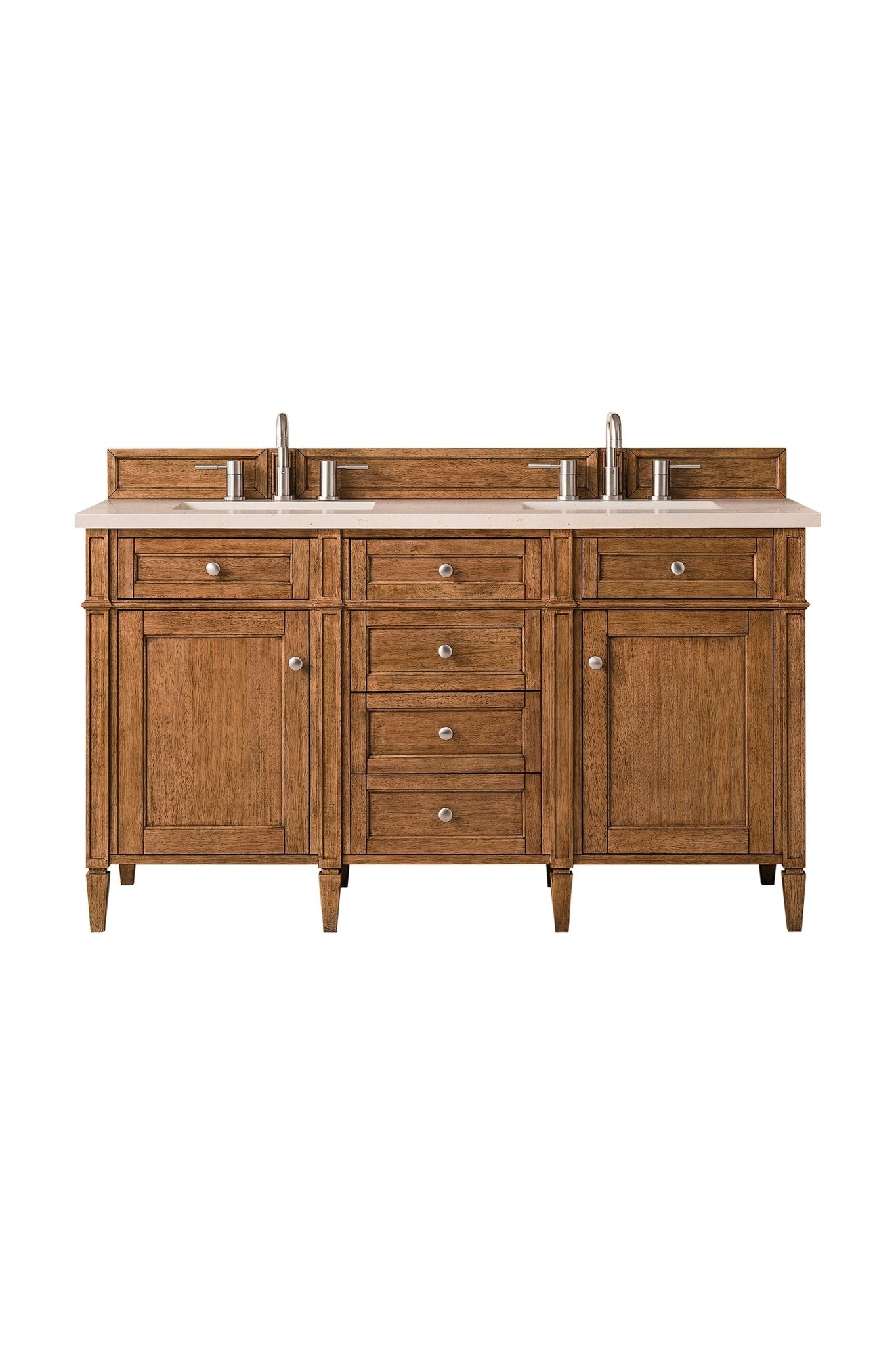 James Martin Vanities - Brittany 60" Double Vanity Cabinet in Saddle Brown - 650 - V60D - SBR - 3EMR - Home Luxury USA