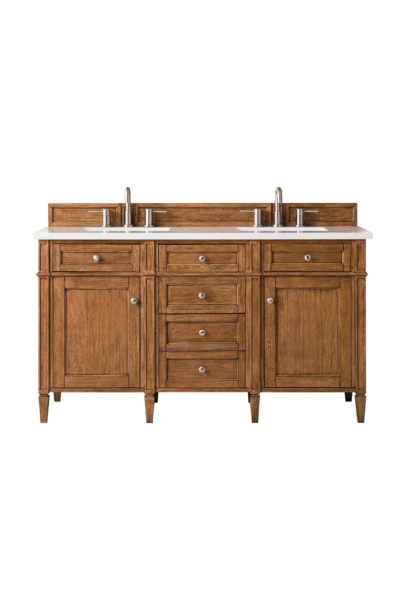 James Martin Vanities - Brittany 60" Double Vanity Cabinet in Saddle Brown - 650 - V60D - SBR - 3WZ - Home Luxury USA