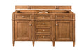 James Martin Vanities - Brittany 60" Double Vanity Cabinet in Saddle Brown - 650 - V60D - SBR - Home Luxury USA