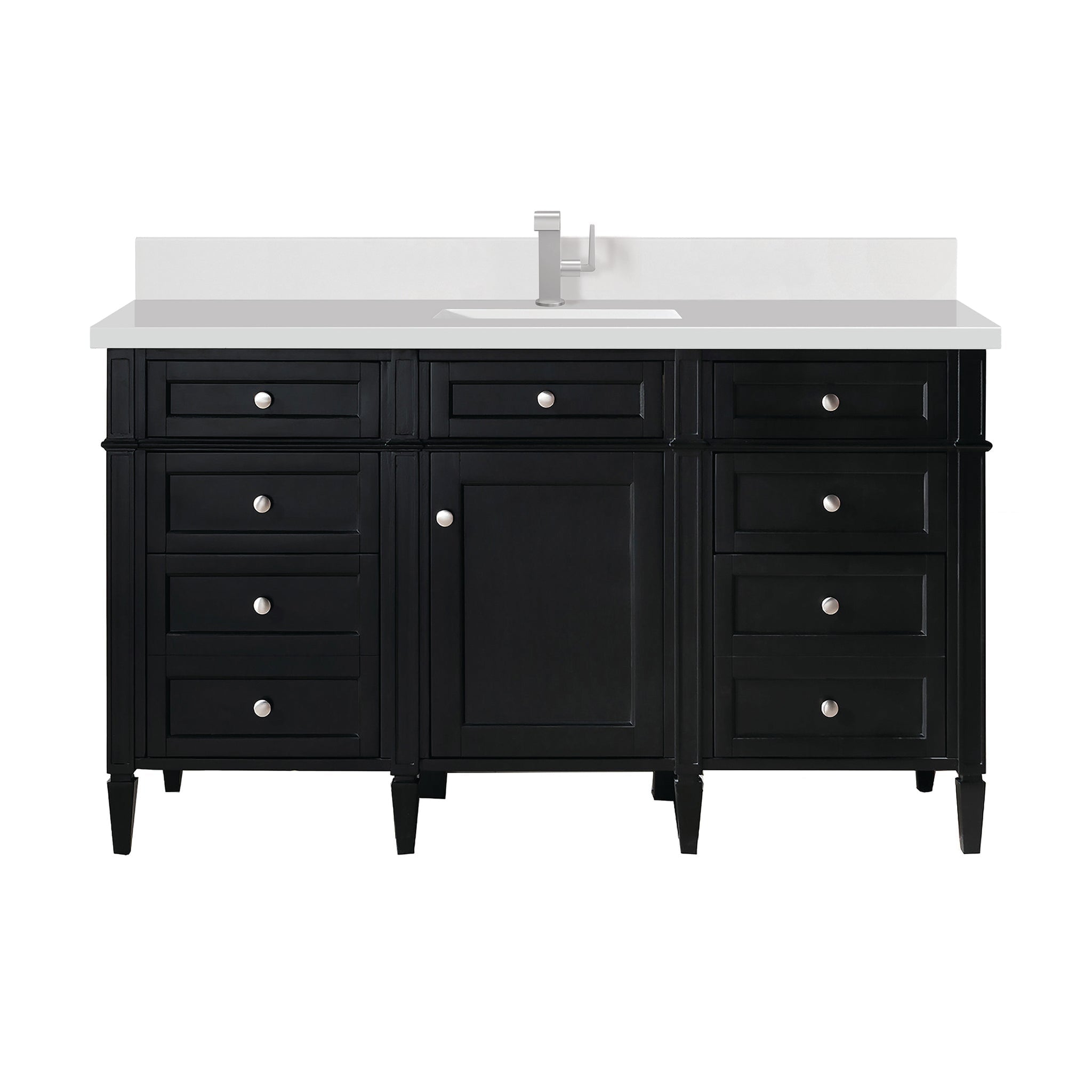 James Martin Vanities - Brittany 60" Single Bathroom Vanity in Black Onyx - 650 - V60S - BKO - 1WZ - Home Luxury USA