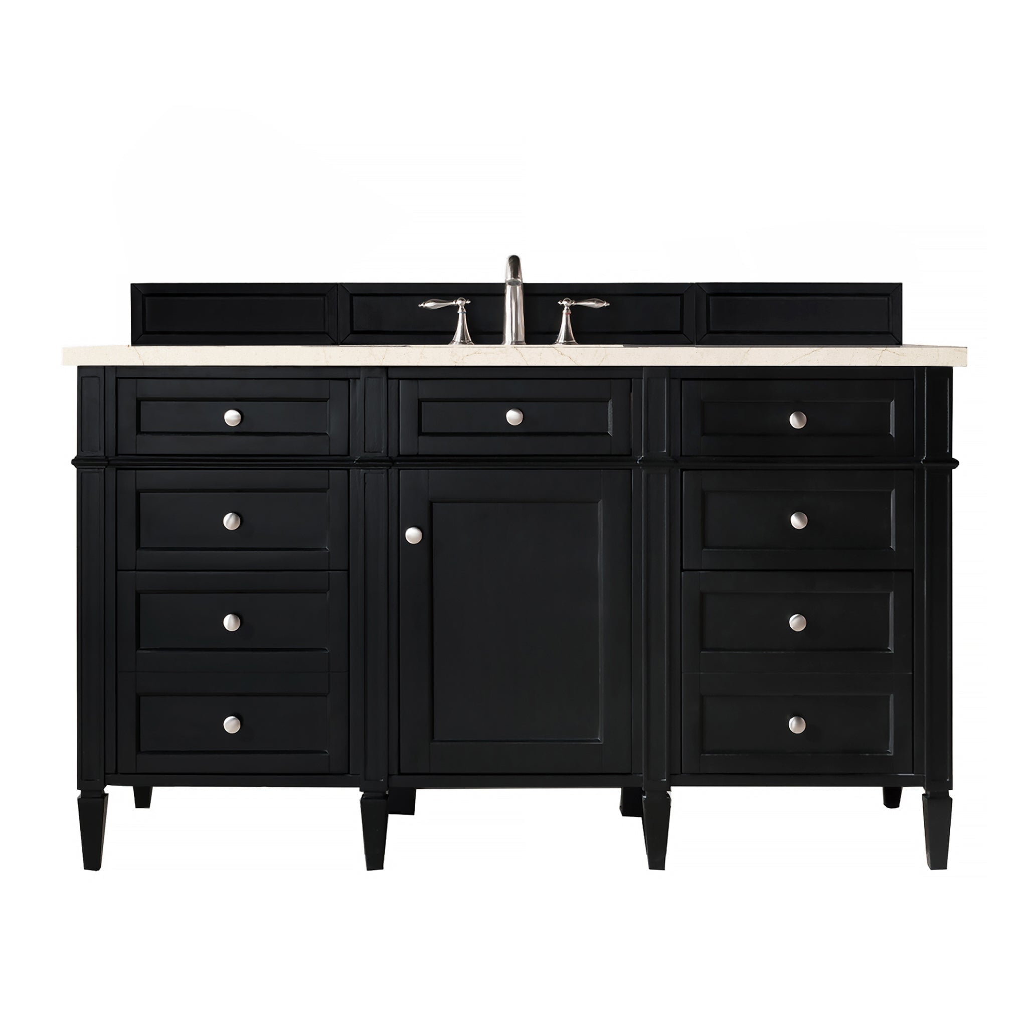 James Martin Vanities - Brittany 60" Single Bathroom Vanity in Black Onyx - 650 - V60S - BKO - 3EMR - Home Luxury USA