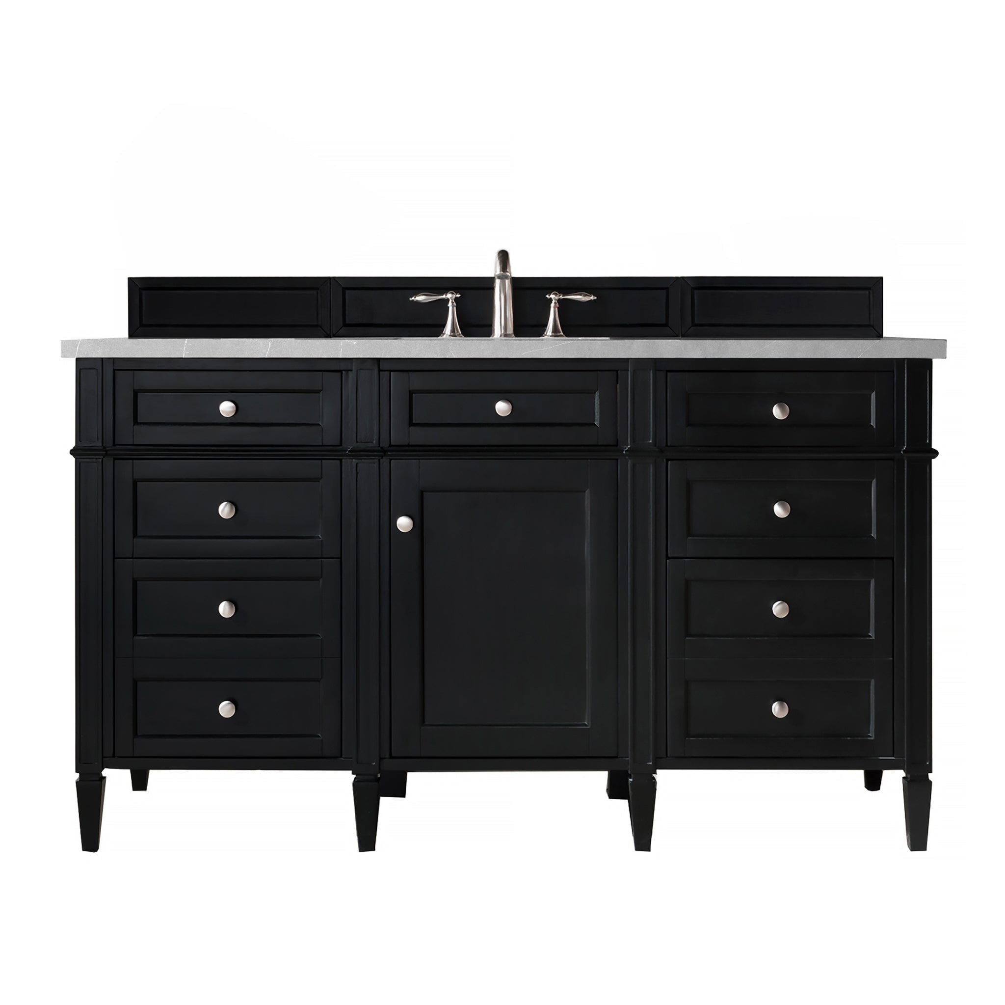 James Martin Vanities - Brittany 60" Single Bathroom Vanity in Black Onyx - 650 - V60S - BKO - 3ESR - Home Luxury USA