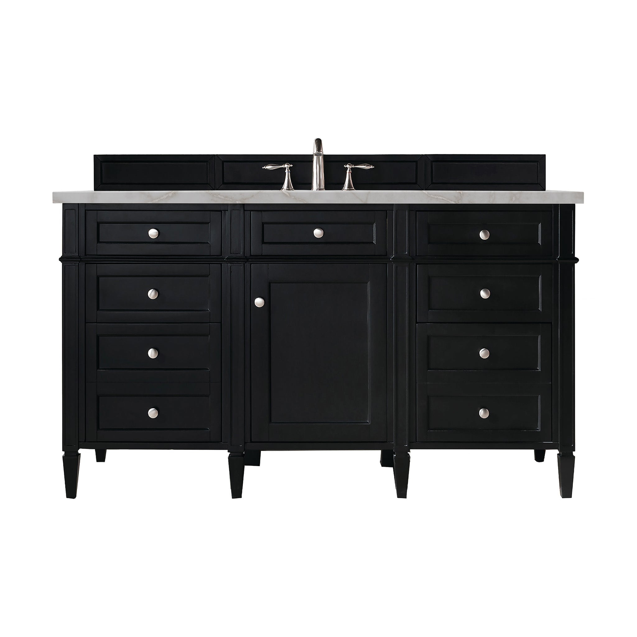 James Martin Vanities - Brittany 60" Single Bathroom Vanity in Black Onyx - 650 - V60S - BKO - 3VSL - Home Luxury USA