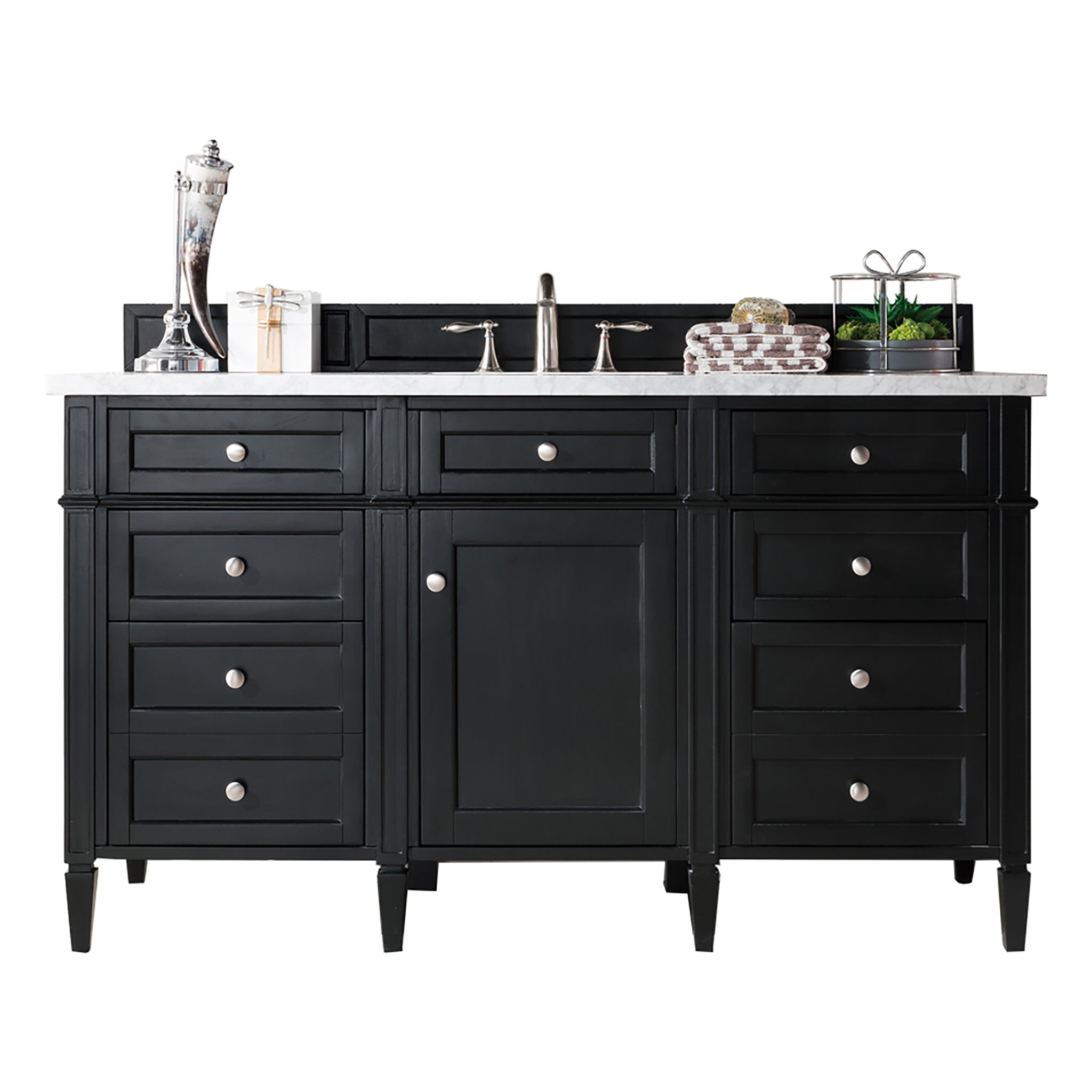 James Martin Vanities - Brittany 60" Single Bathroom Vanity in Black Onyx - 650 - V60S - BKO - 3WZ - Home Luxury USA