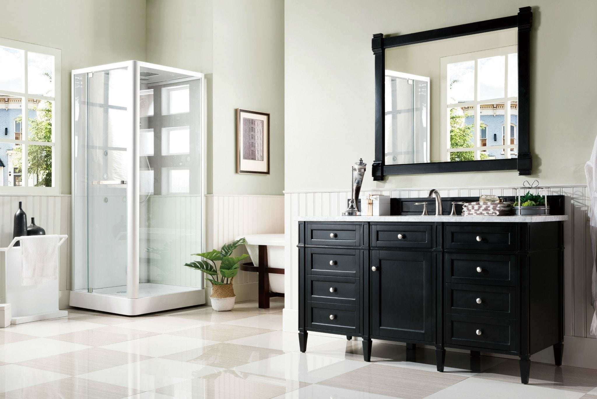 James Martin Vanities - Brittany 60" Single Bathroom Vanity in Black Onyx - 650 - V60S - BKO - Home Luxury USA