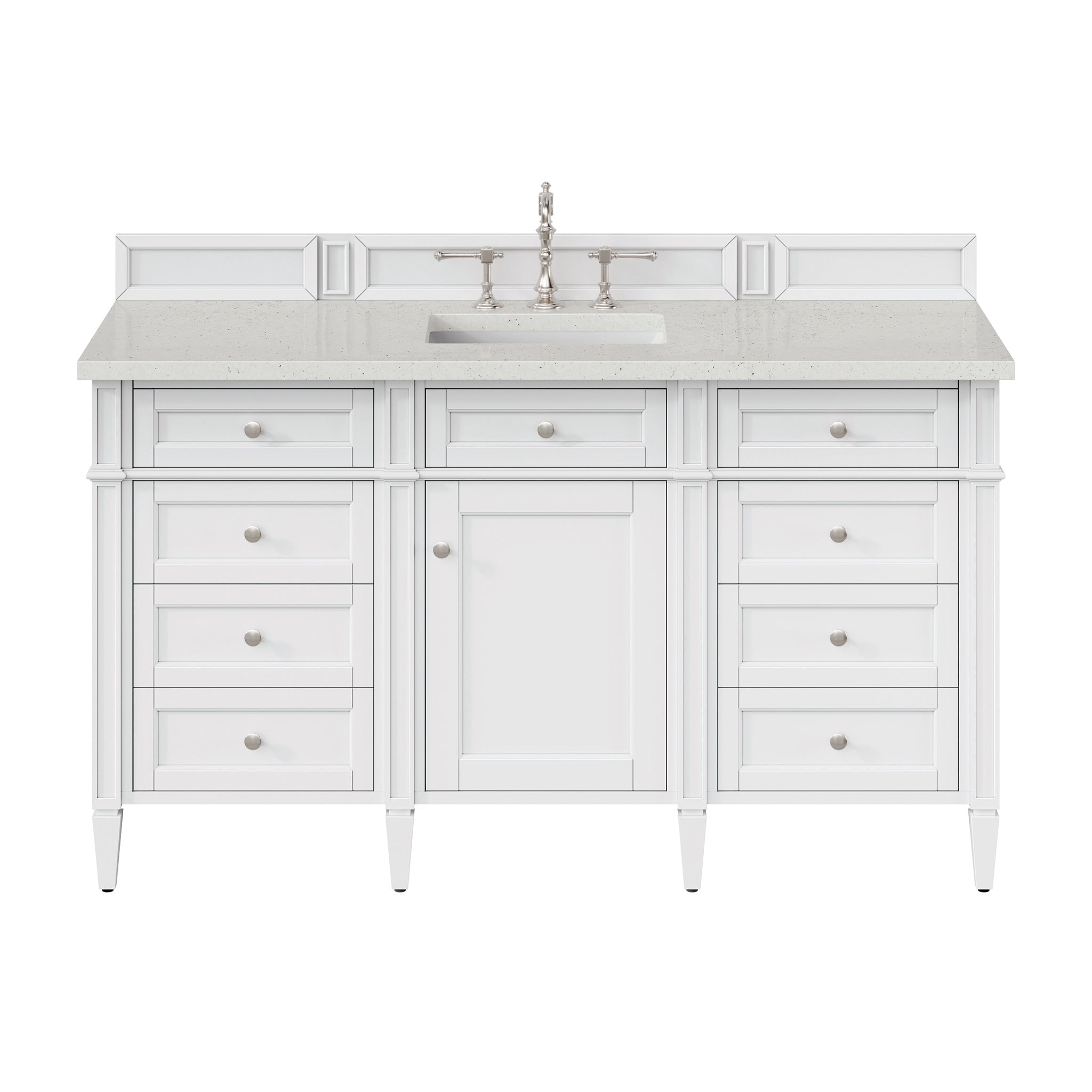 James Martin Vanities - Brittany 60" Single Bathroom Vanity in Bright White - 655 - V60s - BW - 3LDL - Home Luxury USA