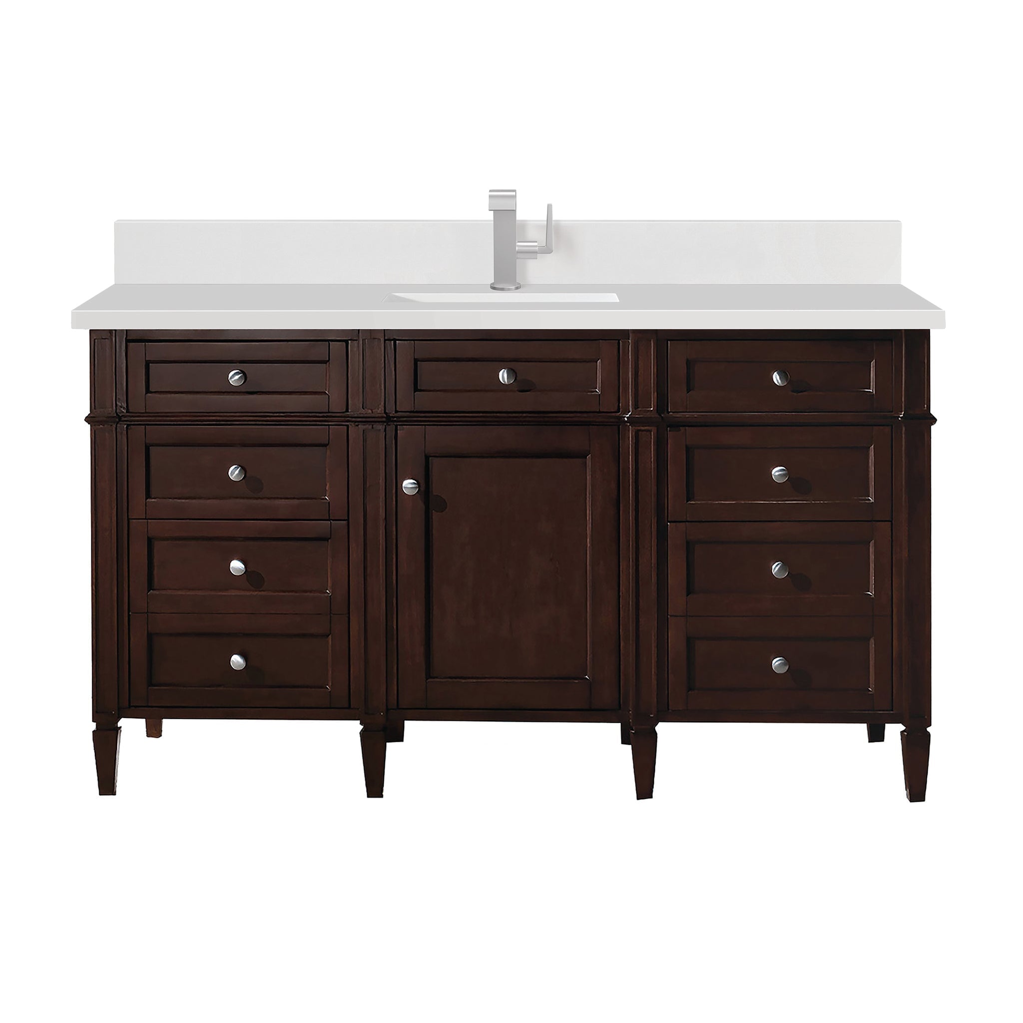 James Martin Vanities - Brittany 60" Single Bathroom Vanity in Burnished Mahogany - 650 - V60S - BNM - 1WZ - Home Luxury USA