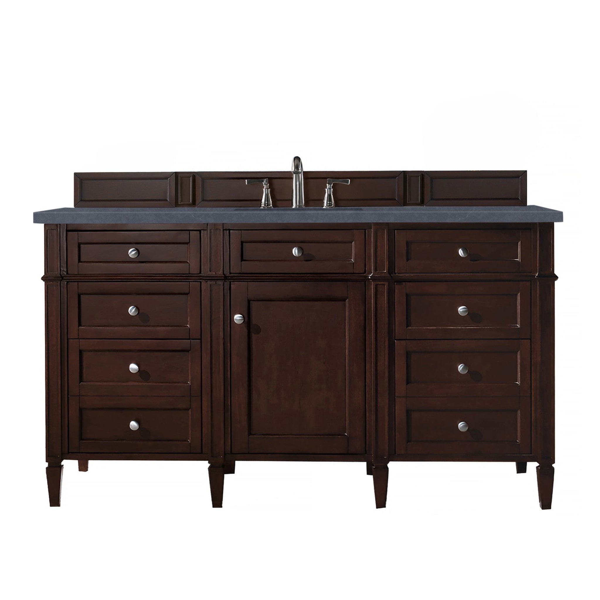 James Martin Vanities - Brittany 60" Single Bathroom Vanity in Burnished Mahogany - 650 - V60s - BNM - 3CSP - Home Luxury USA