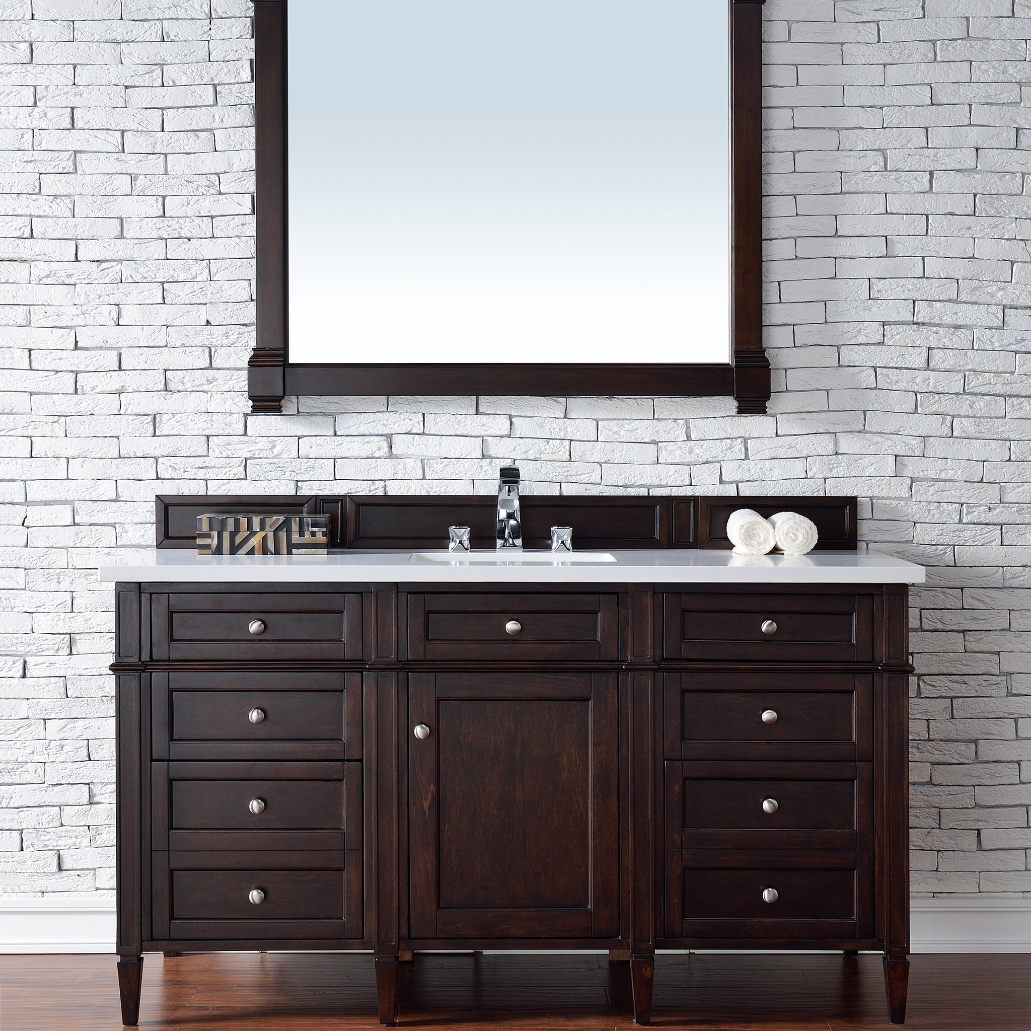 James Martin Vanities - Brittany 60" Single Bathroom Vanity in Burnished Mahogany - 650 - V60s - BNM - Home Luxury USA