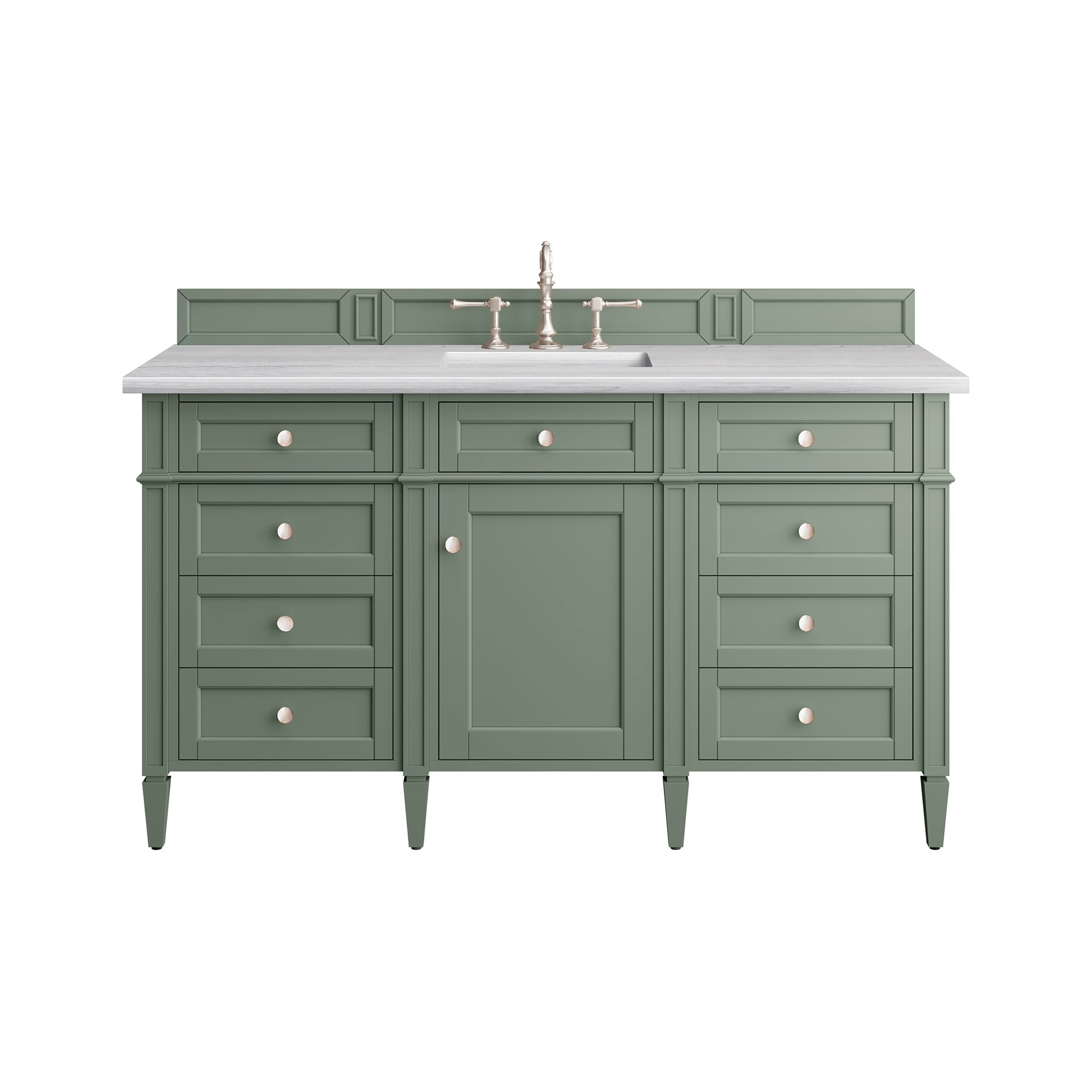 James Martin Vanities - Brittany 60" Single Bathroom Vanity in Smokey Celadon - 650 - V60S - SC - Home Luxury USA