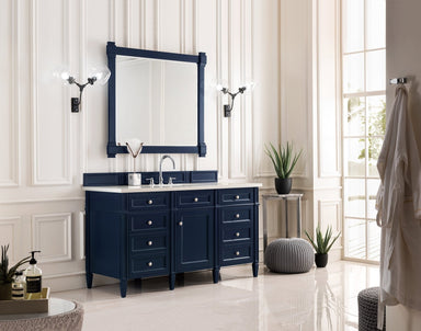 James Martin Vanities - Brittany 60" Single Bathroom Vanity in Victory Blue - 650 - V60S - VBL - Home Luxury USA