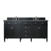 James Martin Vanities - Brittany 72" Double Bathroom Vanity in Black Onyx - 650 - V72 - BKO - 3PBL - Home Luxury USA