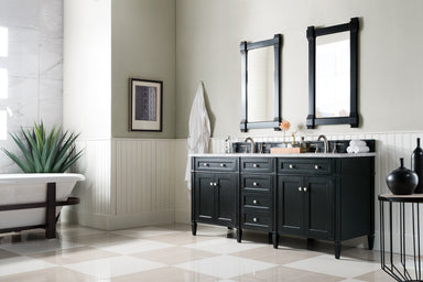 James Martin Vanities - Brittany 72" Double Bathroom Vanity in Black Onyx - 650 - V72 - BKO - Home Luxury USA