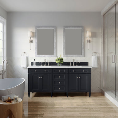 James Martin Vanities - Brittany 72" Double Bathroom Vanity in Black Onyx - 650 - V72 - BKO - Home Luxury USA