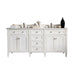 James Martin Vanities - Brittany 72" Double Bathroom Vanity in Bright White - 655 - V72 - BW - 3EJP - Home Luxury USA