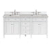 James Martin Vanities - Brittany 72" Double Bathroom Vanity in Bright White - 655 - V72 - BW - 3VSL - Home Luxury USA