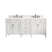 James Martin Vanities - Brittany 72" Double Bathroom Vanity in Bright White - 655 - V72 - BW - 3WZ - Home Luxury USA