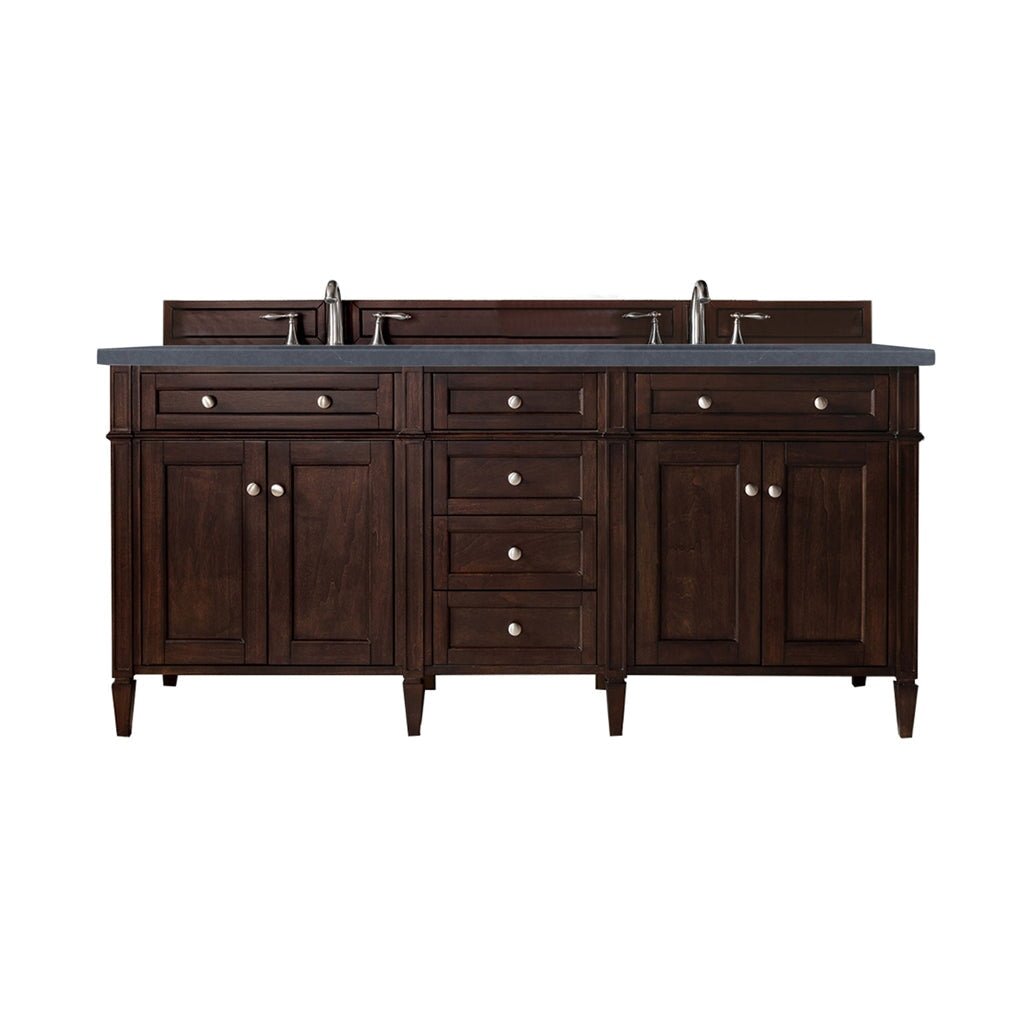 James Martin Vanities - Brittany 72" Double Bathroom Vanity in Burnished Mahogany - 650 - V72 - BNM - 3CSP - Home Luxury USA