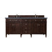 James Martin Vanities - Brittany 72" Double Bathroom Vanity in Burnished Mahogany - 650 - V72 - BNM - 3CSP - Home Luxury USA