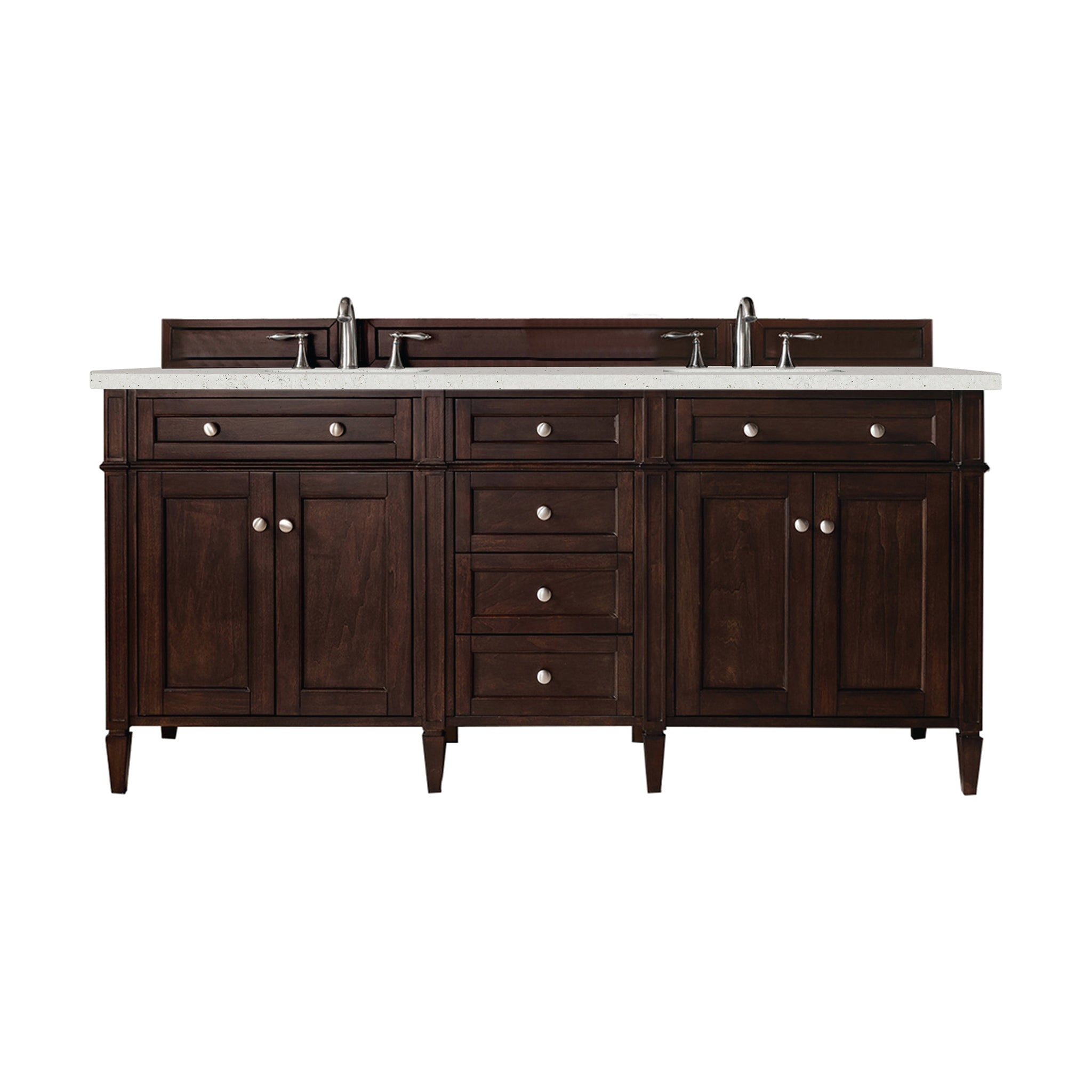 James Martin Vanities - Brittany 72" Double Bathroom Vanity in Burnished Mahogany - 650 - V72 - BNM - 3LDL - Home Luxury USA