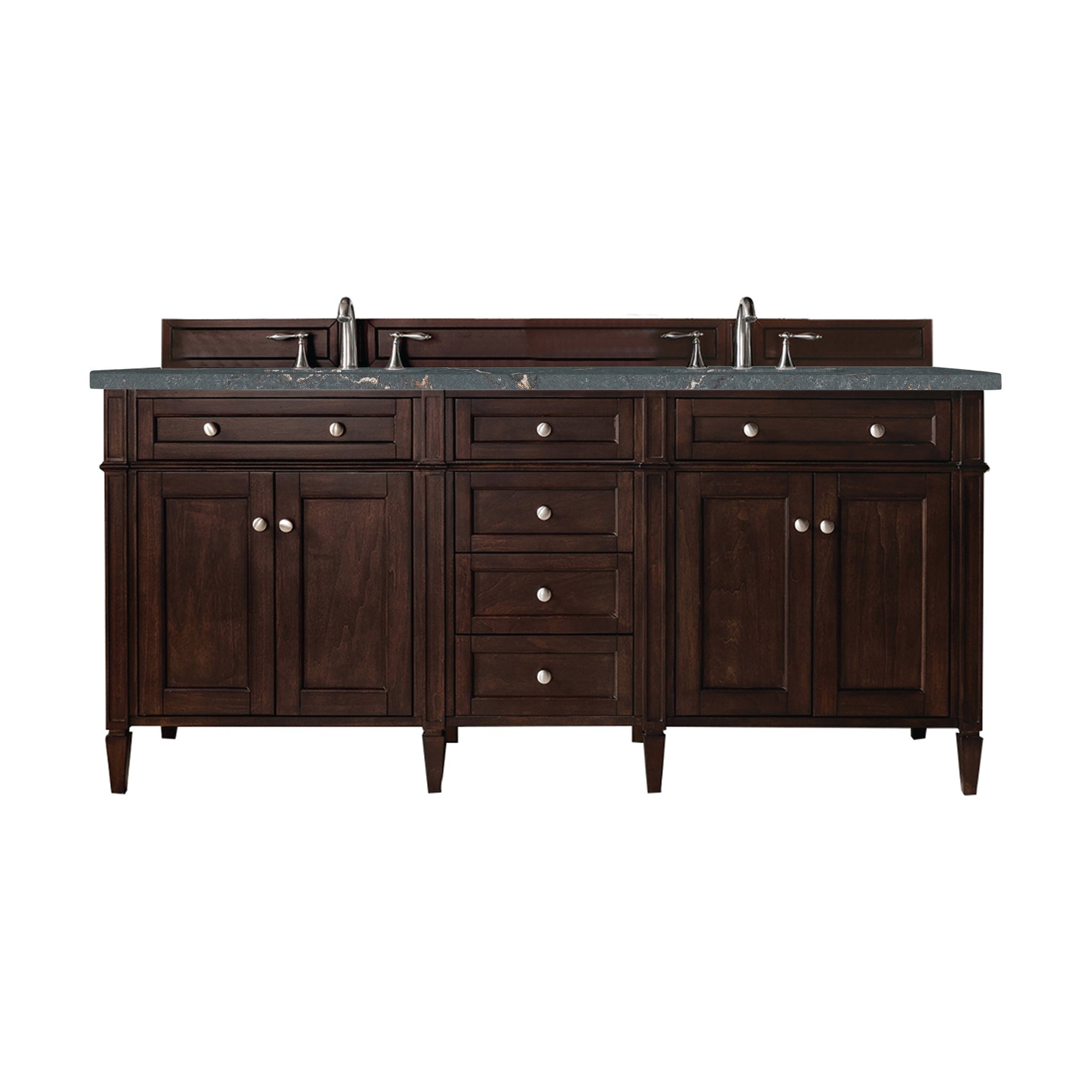 James Martin Vanities - Brittany 72" Double Bathroom Vanity in Burnished Mahogany - 650 - V72 - BNM - 3PBL - Home Luxury USA