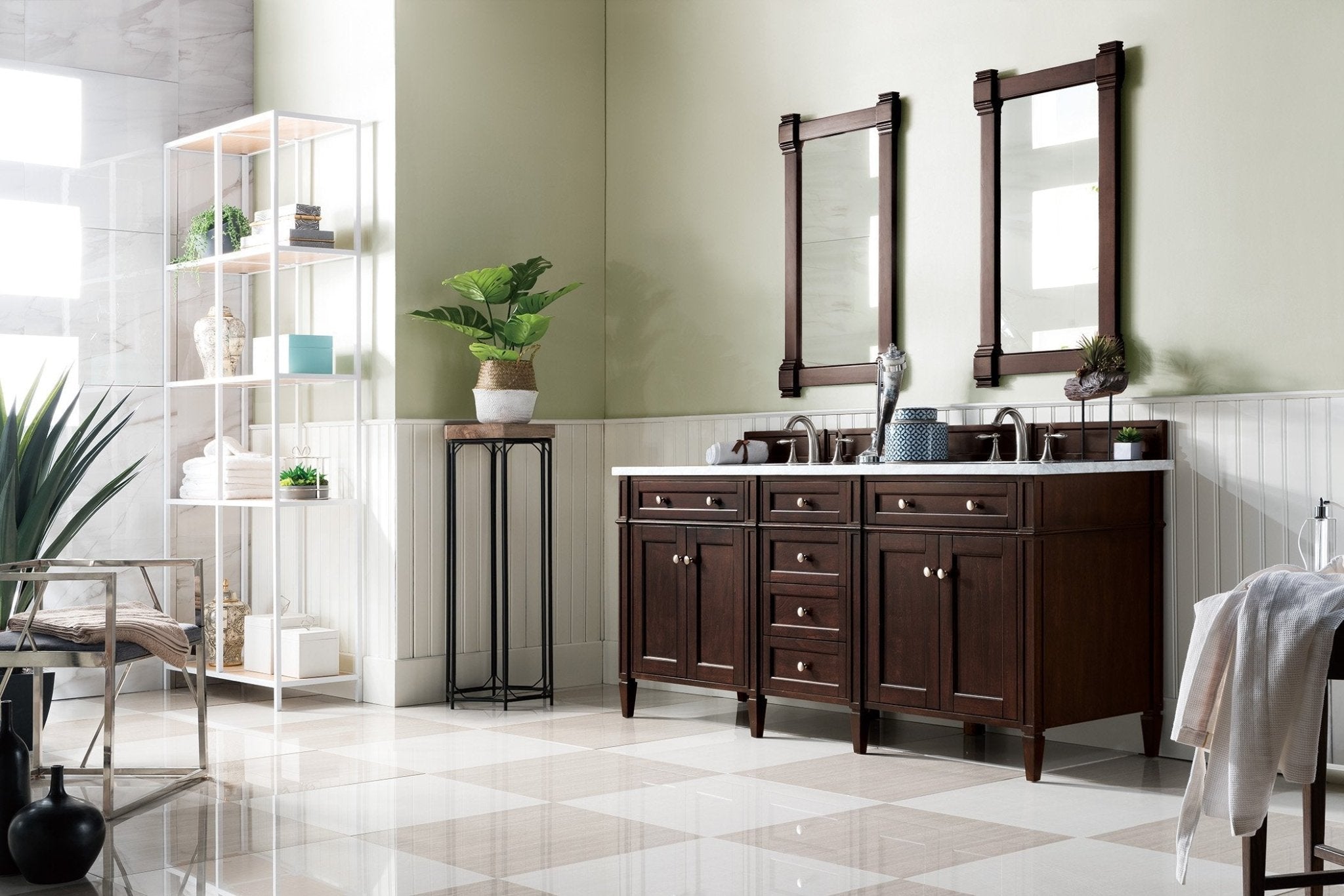 James Martin Vanities - Brittany 72" Double Bathroom Vanity in Burnished Mahogany - 650 - V72 - BNM - Home Luxury USA