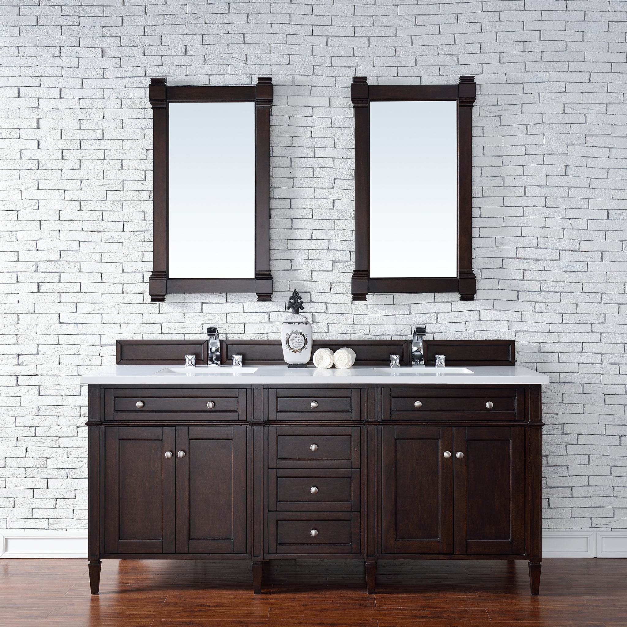 James Martin Vanities - Brittany 72" Double Bathroom Vanity in Burnished Mahogany - 650 - V72 - BNM - Home Luxury USA