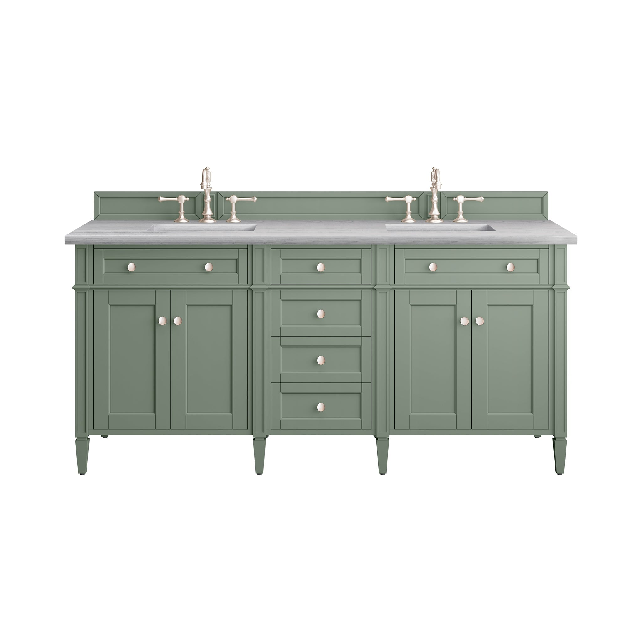 James Martin Vanities - Brittany 72" Double Bathroom Vanity in Smokey Celadon - 650 - V72 - SC - Home Luxury USA