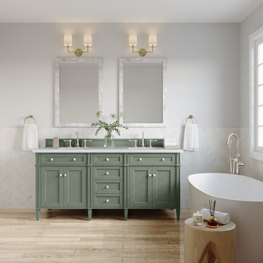 James Martin Vanities - Brittany 72" Double Bathroom Vanity in Smokey Celadon - 650 - V72 - SC - Home Luxury USA