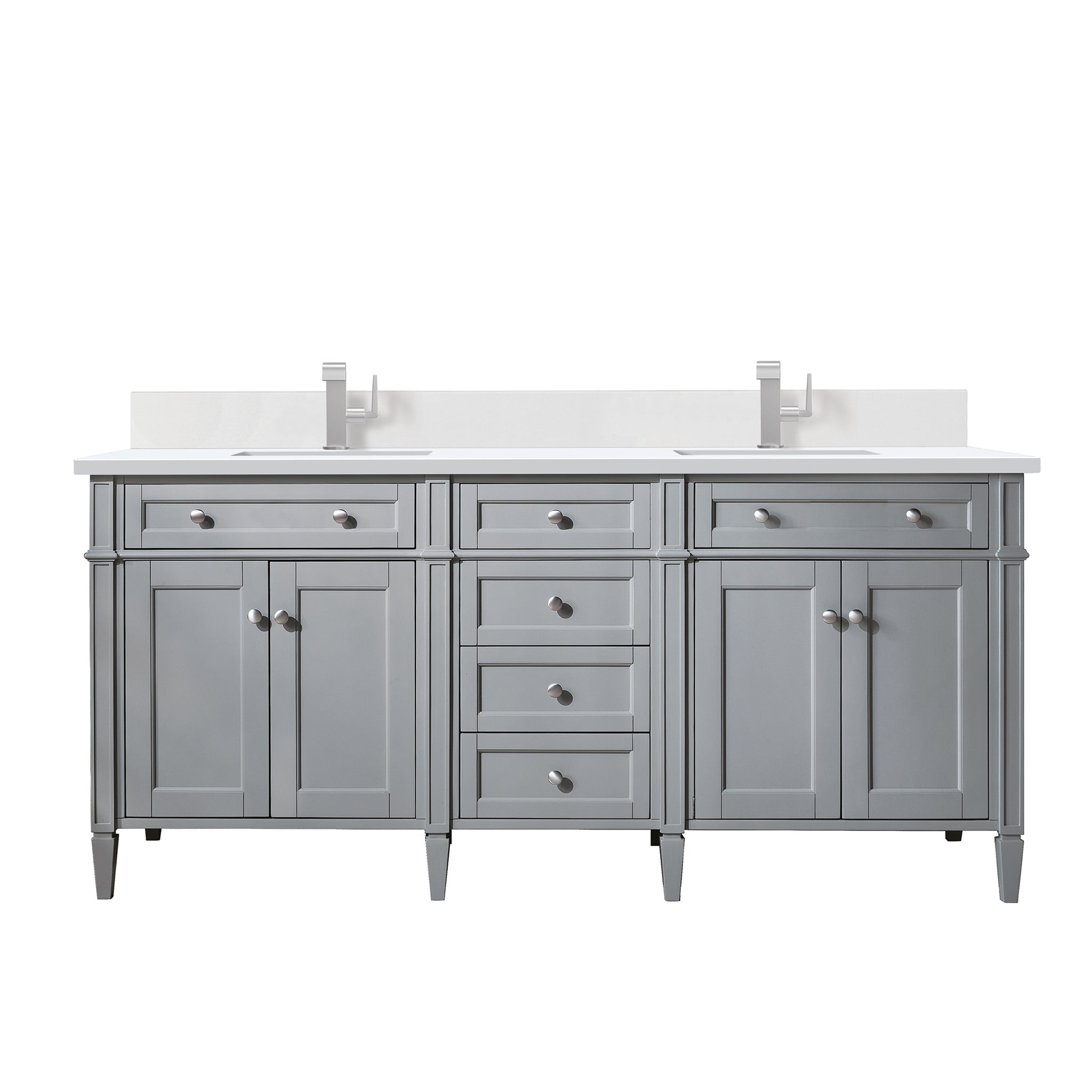 James Martin Vanities - Brittany 72" Double Bathroom Vanity in Urban Gray - 650 - V72 - UGR - 1WZ - Home Luxury USA